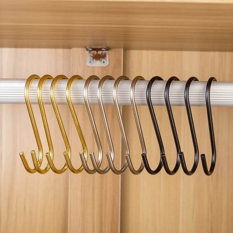 Stainless Steel cabinet door back S hooks multi-functional S-shaped hook for kitchen and bathroom