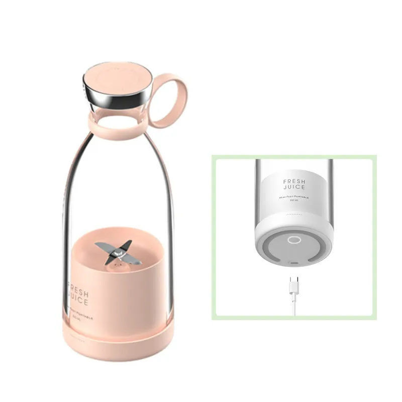 Popular Portable USB Rechargeable Fresh Fruit Juicer Electric Mixing Cup Mini Blender 380ML Fruit Blender