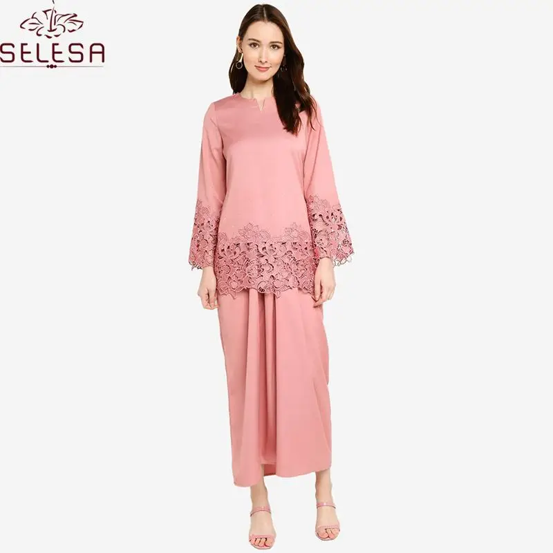 2019 Fashionable Lemari Khusus Gantungan Abaya Embroidery Muslim Dress Kebaya For Fancy Baju Kurung