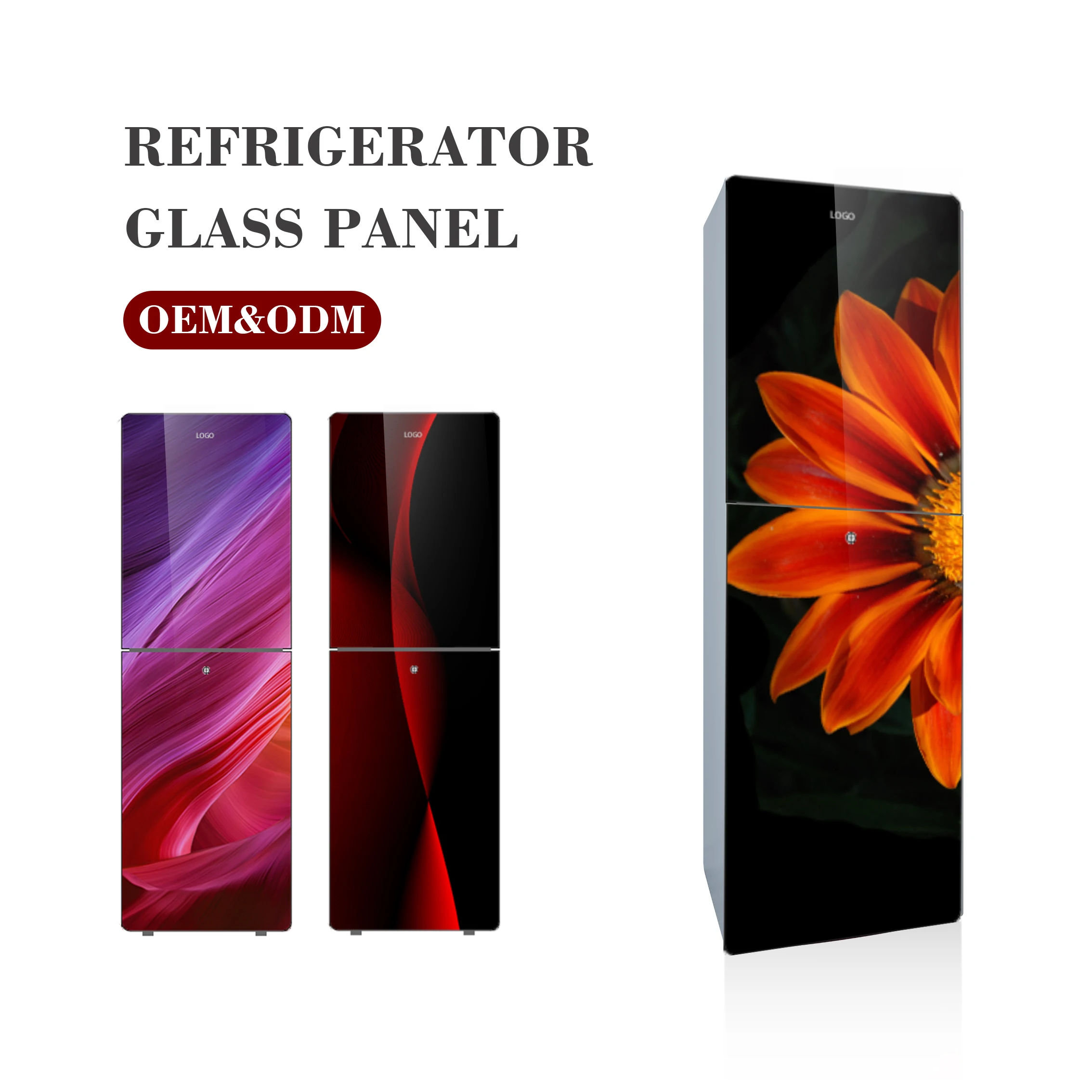 Tempered thickness 3 mm-8 mm components spare parts decorative refrigerator glass panel