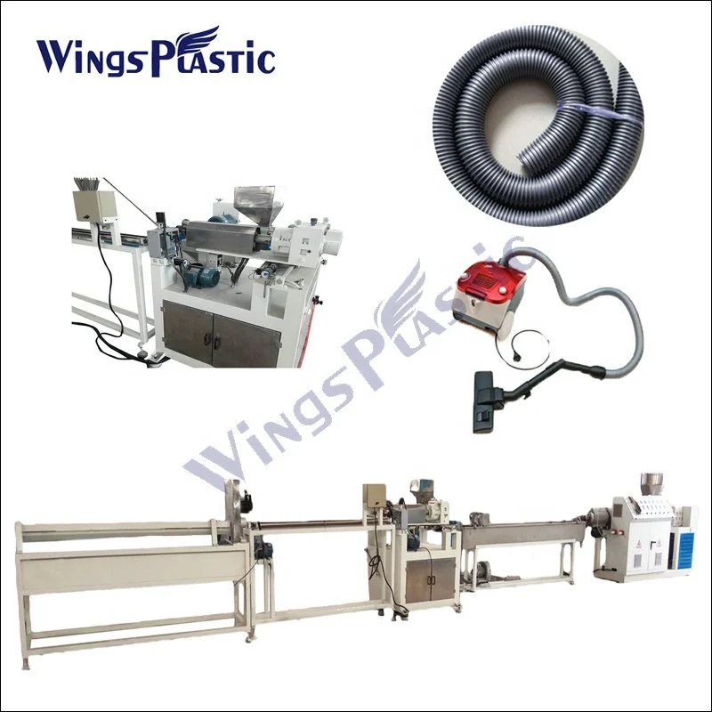 Vacuum Cleaner EVA Softly Spiral Flexible Hose Pipe Tube Extrusion Machine Production Line