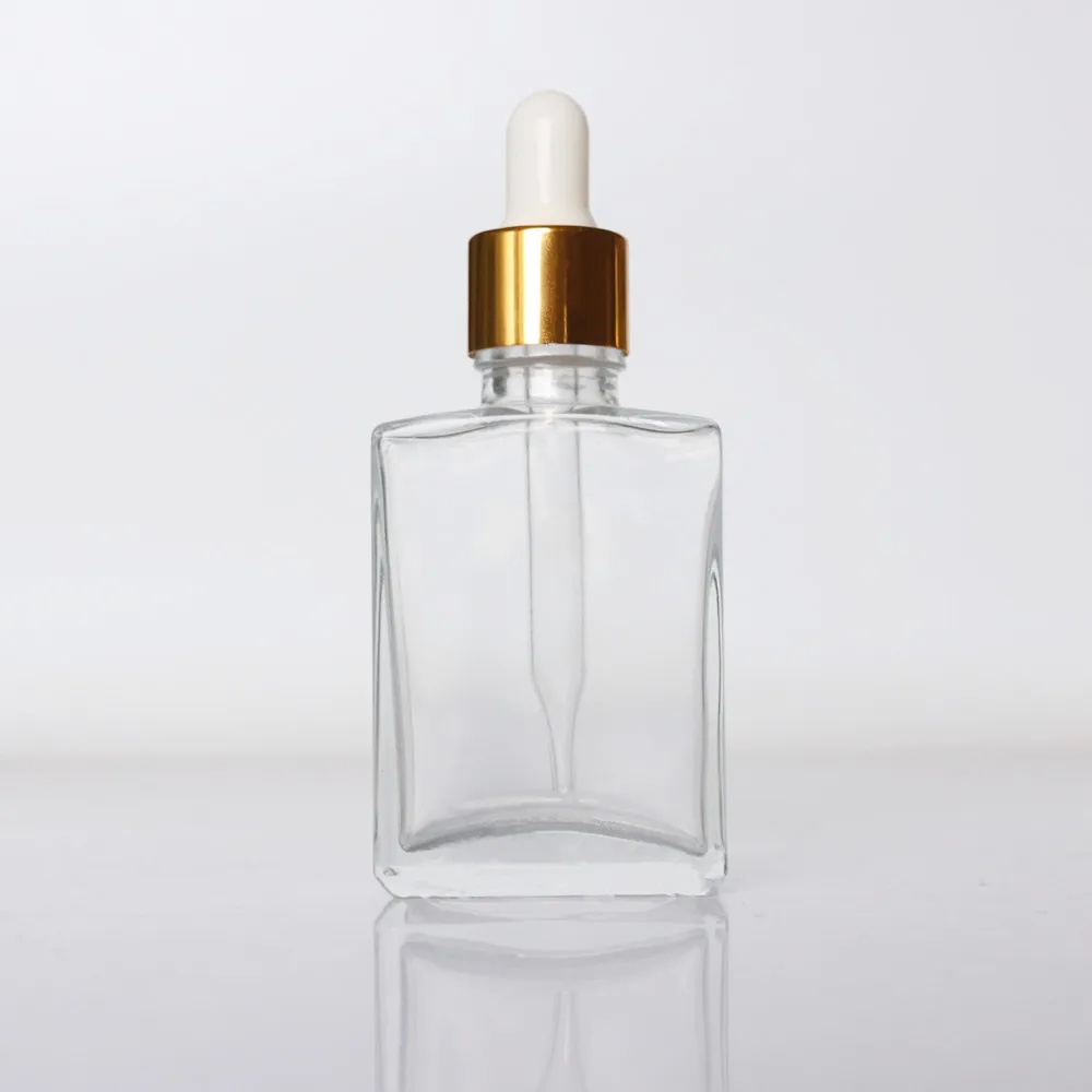 Clear bottle 1oz 15ml 30ml 50ml glass dropper bottle with childproof cap and measured pipette dropper
