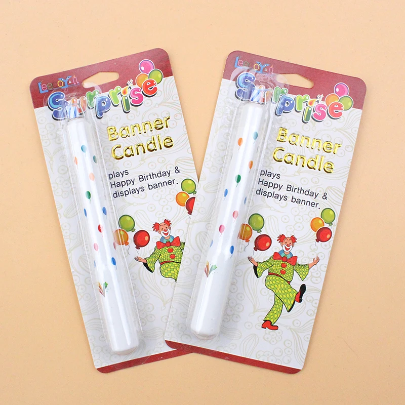 Wholesale happy birthday cake decoration surprise clown banner candle