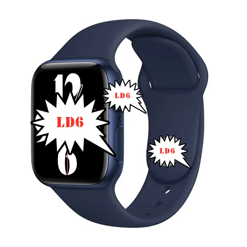 2021 New 1.72inch LD6 Smart Watch BT Calling Full Screen Series 6 Body Temperature Heart Rate Pressure Waterproof