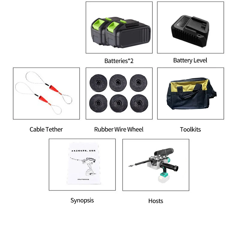 Electric Cable Threader Machine Power Pipe Electrical Threader Tool Brushless Lithium Electric Power Pipe Threader