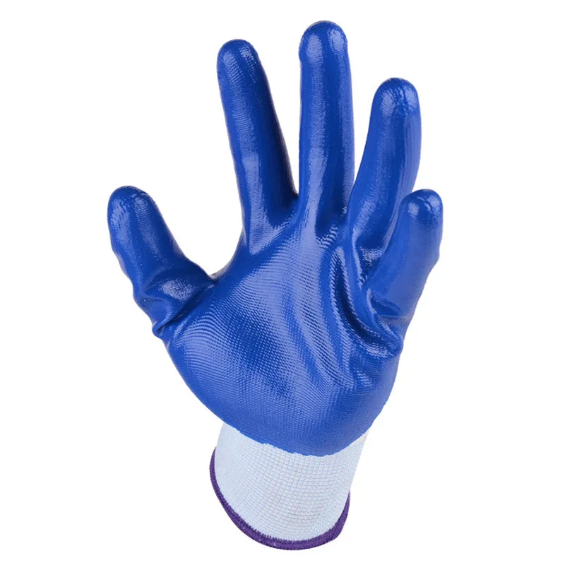 Недорогие рабочие перчатки с полиуретановым покрытием из нейлона/полиэстера, рабочие перчатки с покрытием, перчатки с нитриловым покрытием