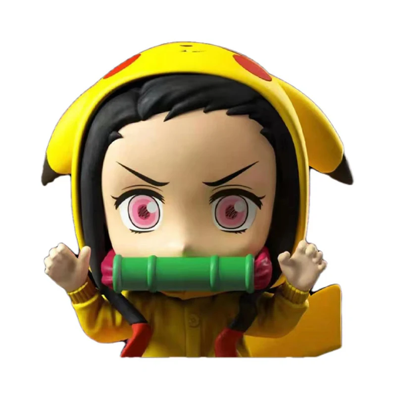 Demon Slayer Action Figure Kamado Nezuko Pikachu Costume Q Version Model Anime Peripheral Desktop Ornament
