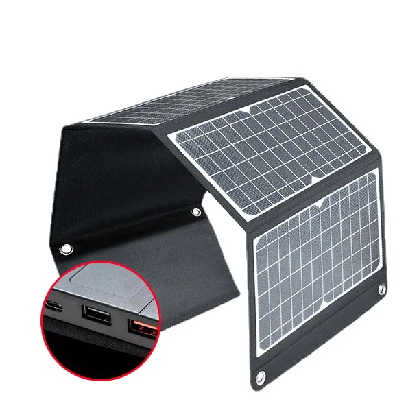 Производитель Amazon SUNPOWER, монокристаллический кремний, водонепроницаемый ETFE 30 Вт, складная солнечная панель для быстрой зарядки QC3.0, сотовый телефон