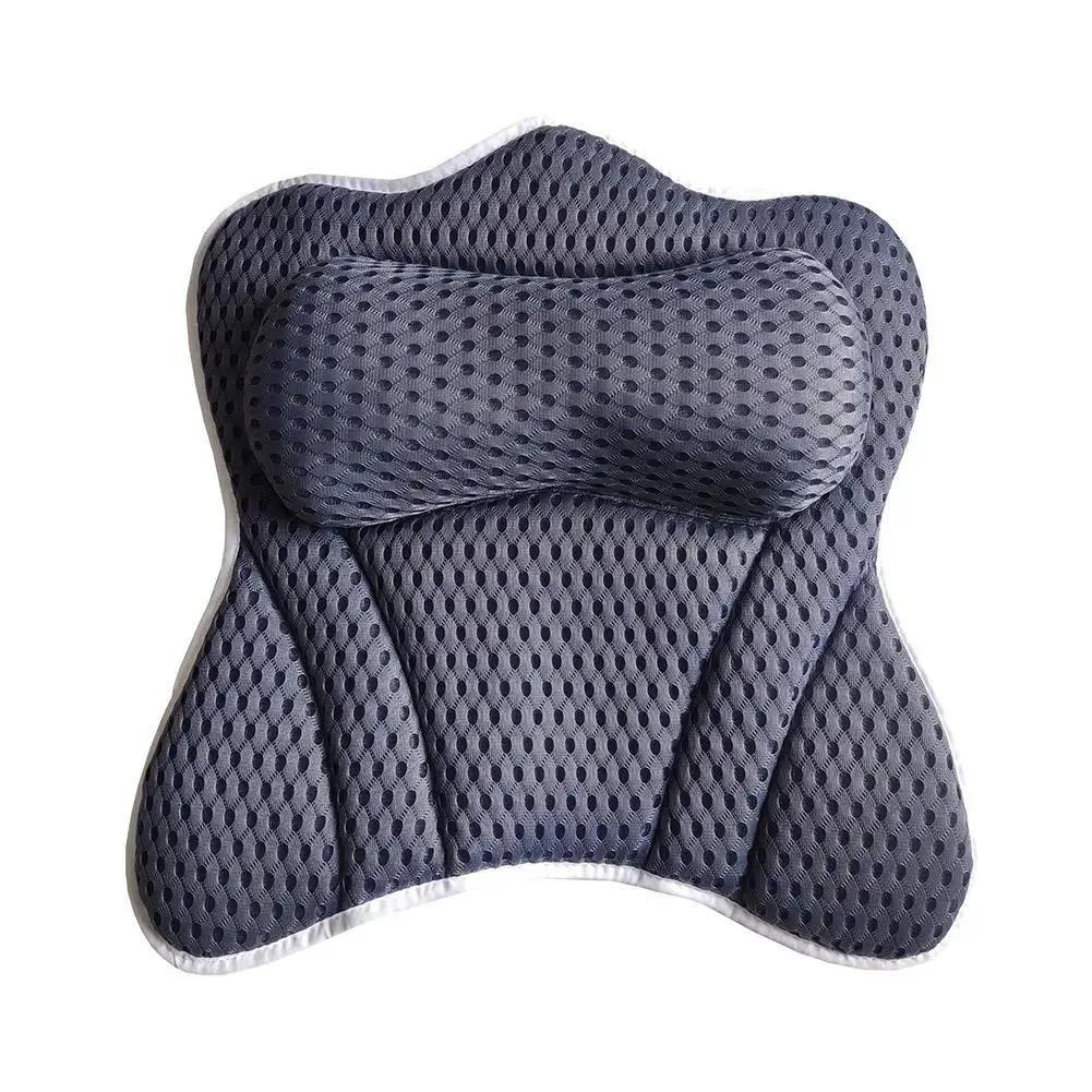 3D Mesh Luxury Bath Pillow Bathtub Spa Pillow Headrest for tub with 2 Thickened Paddings Soft Bath Tub Pillow for Neck