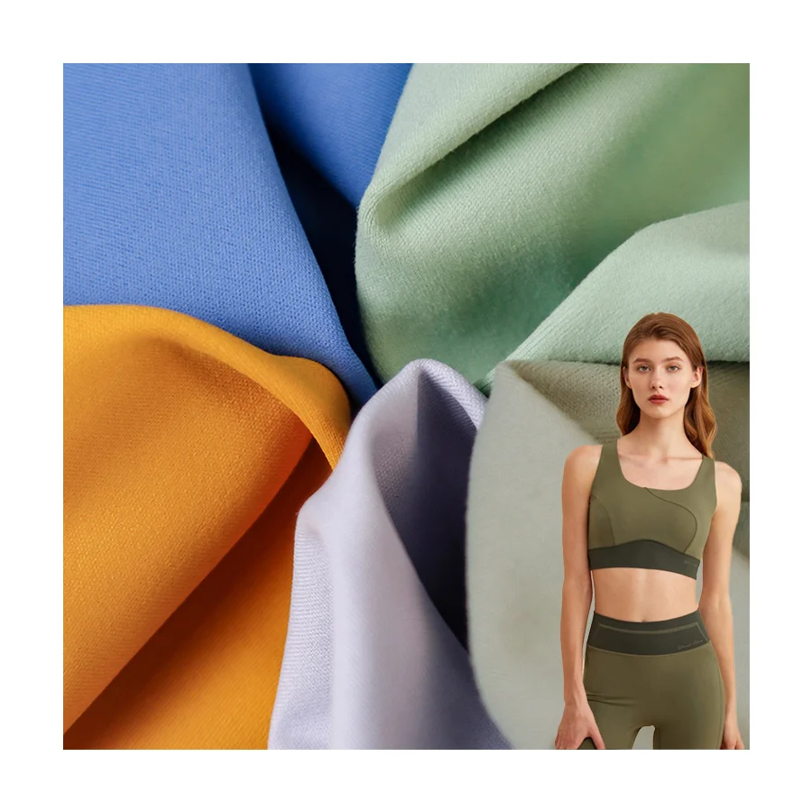 Wholesale 77 nylon 23 spandex super soft fabric suppliers solid nylon spandex interlock sportswear fabric