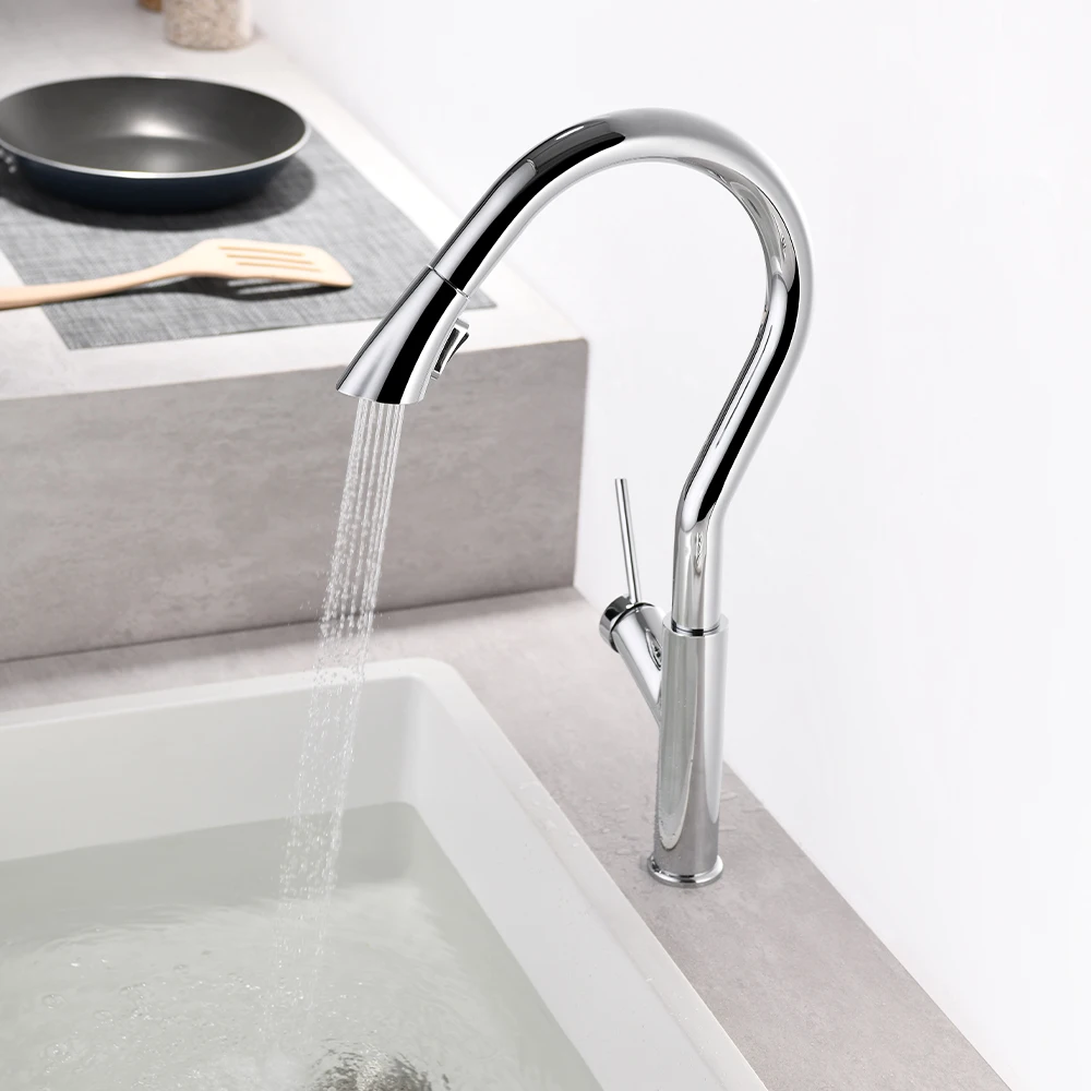 YUNDOOM OEM Robinet Couisine sanitary ware single pull down handle kitchen faucet (1600051845377)