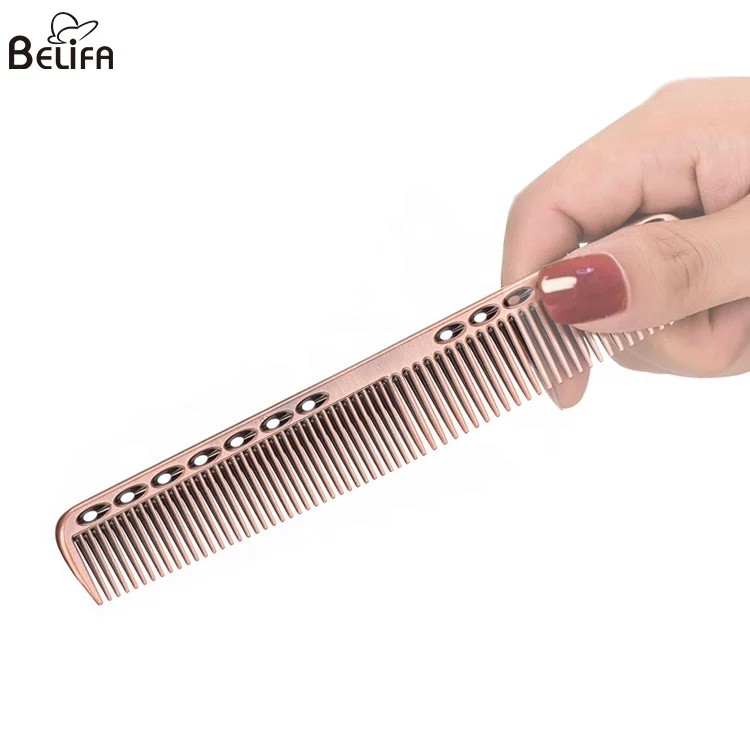 Salon hair styling tools professional hair cutting comb for barber metal space aluminum hair comb