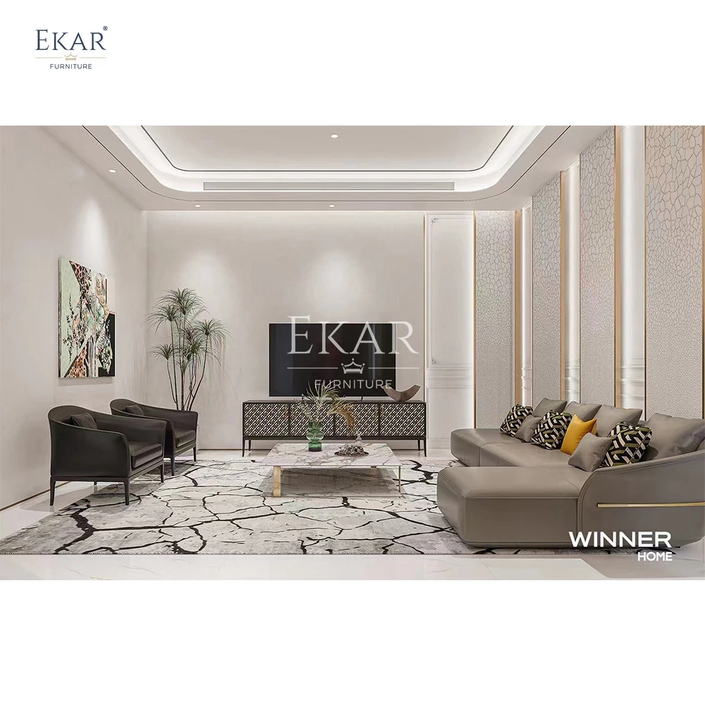 EKAR FURNITURE Modern Midnight Black Solid Cast Aluminum TV Cabinet for Living Room Bedroom Hotels and Bars