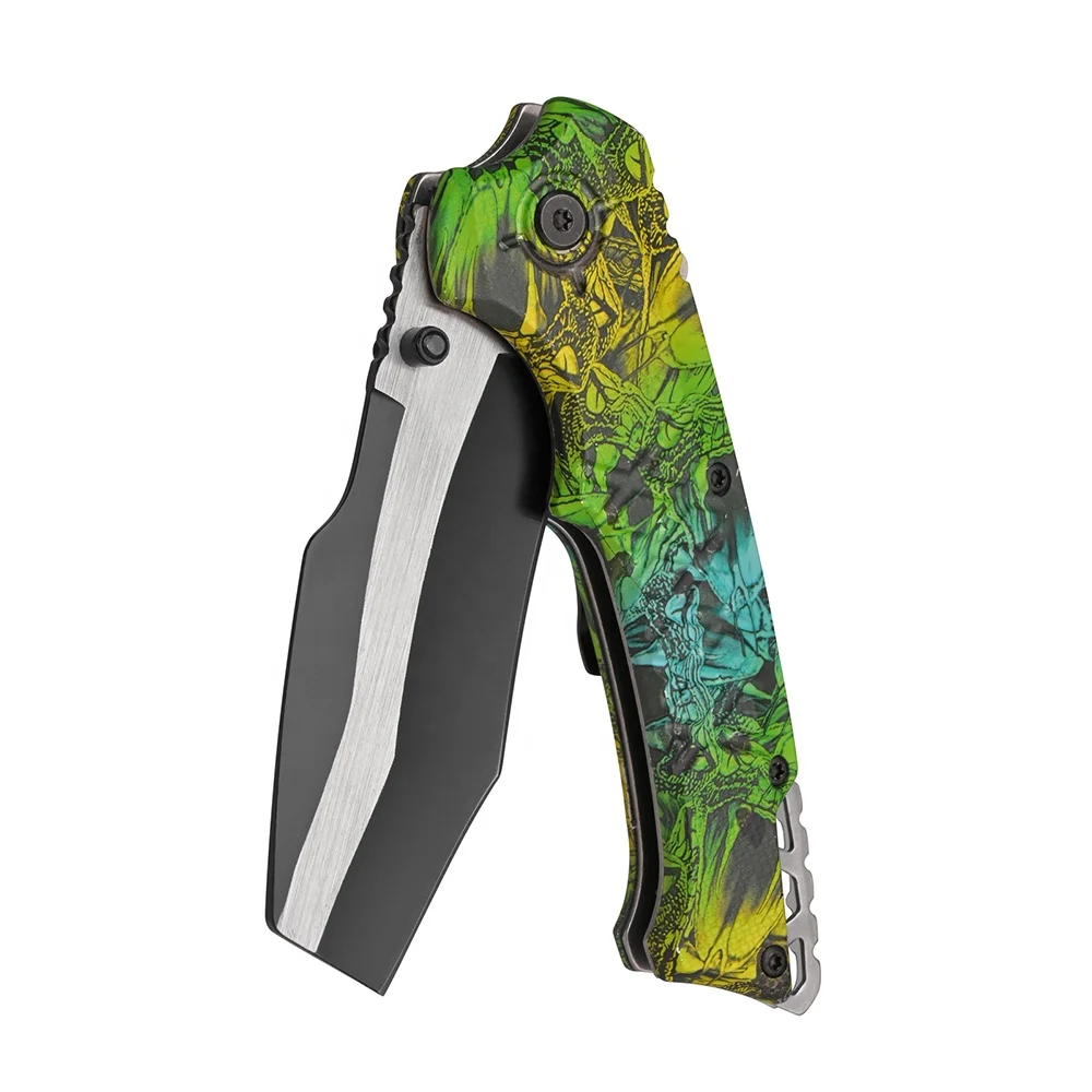 OEM 3D Print ABS Handle Folding Steel Blade Self-Defense Outdoor Survival Pocket Knife