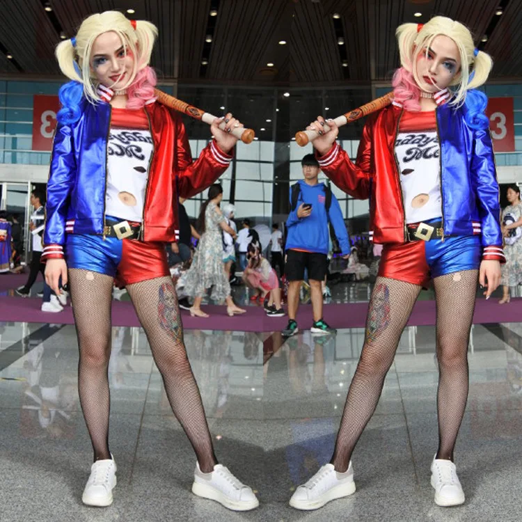 RS534 Halloween Anime Cosplay Costume Clown Girl Jacket Costume Movie Suicide Squad Hrleyquinn Performance Costume
