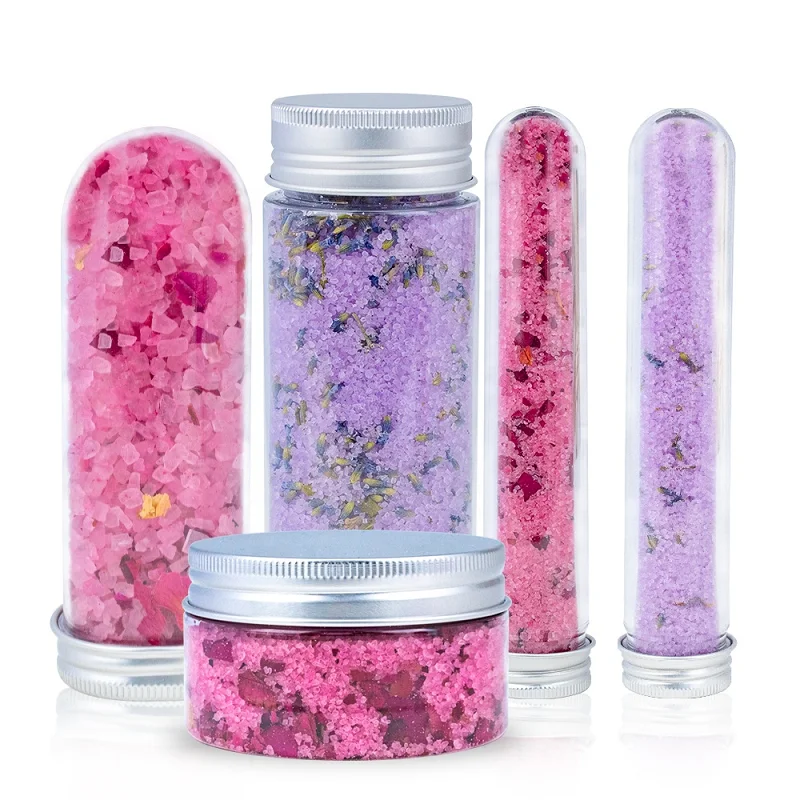 Custom Spa Salt Relax Body Care Epson spa lavender bath salt containers glass