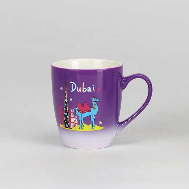 Set of Four New Design High-Quality Dubai Blue, Green Purple Porcelain Drum Coffee Cups Premium Customizable Ceramic Mugs