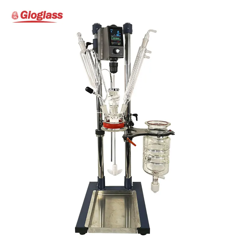 1L 2L 3L 5L Laboratory mini single layer chemical glass reactor/Jacketed Glass Reactors
