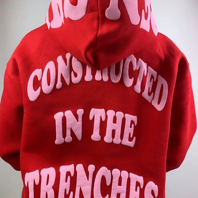 Hip Hop Luxury High Quality Heavyweight 3d Puff Hoodie Custom Logo Letter Foam Printing Oversized Hoodies Men