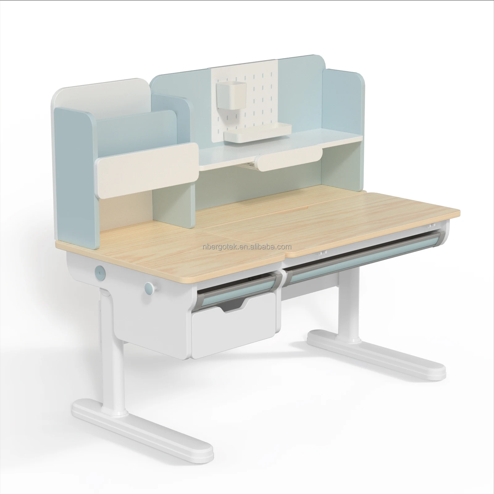 Height Adjustable  Ergonomic Children Homework Table With Bookshelf Home Furniture Manufacturer Study Desk And Chair For Kids