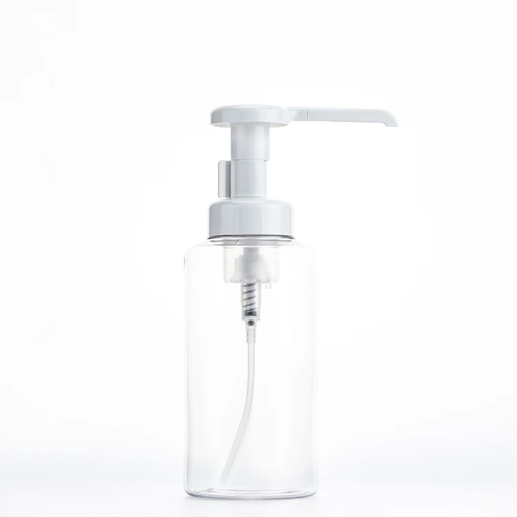 Wholesale 500ml Capacity Empty Plastic Transparent Liquid Soap Foaming Soap Dispensers Bottles With Long Nozzle White Foam