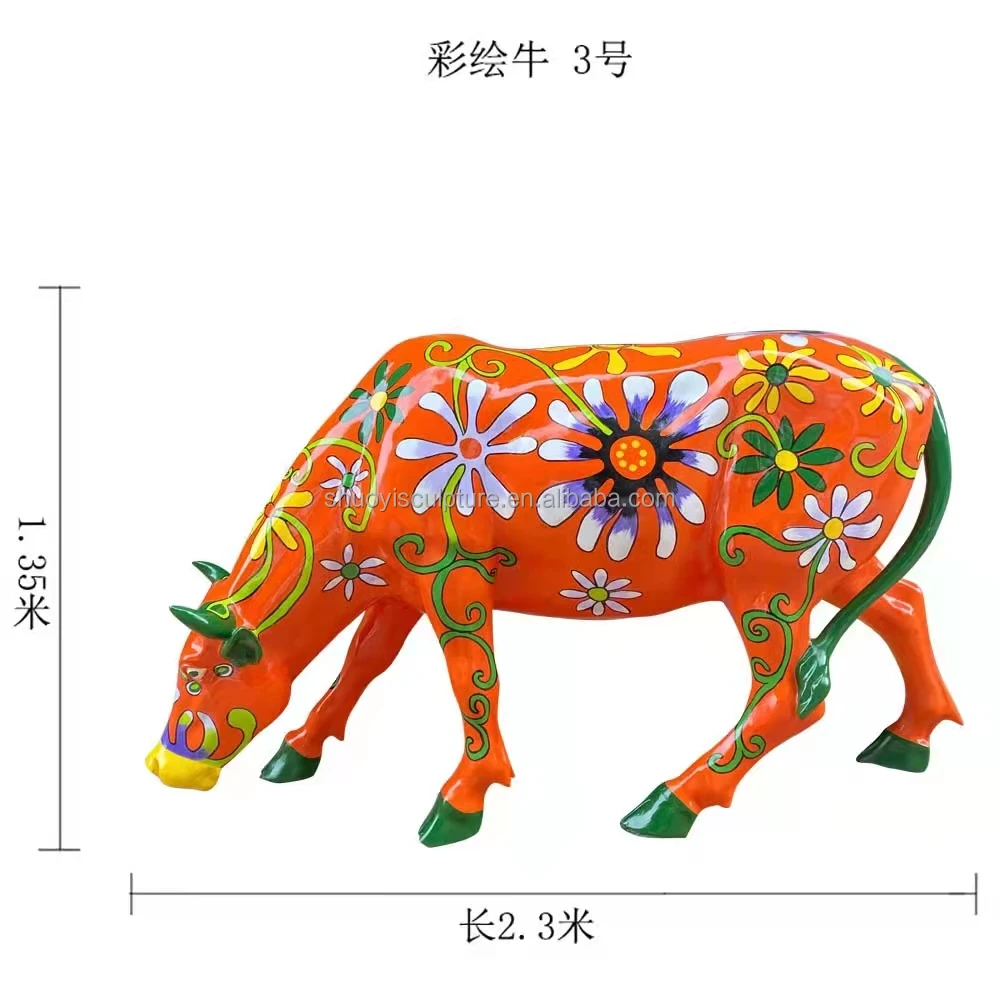 Fiberglass  sculpture  Animal Resin Sculpture statues sculpture cow