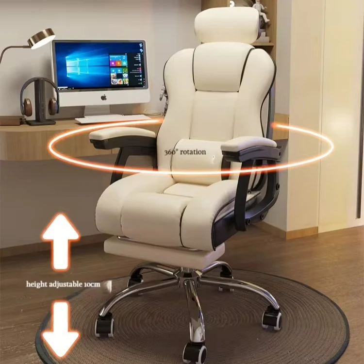 China factory wholesale high back swivel office chair pu leather armchair height adjustable office chair with footrest