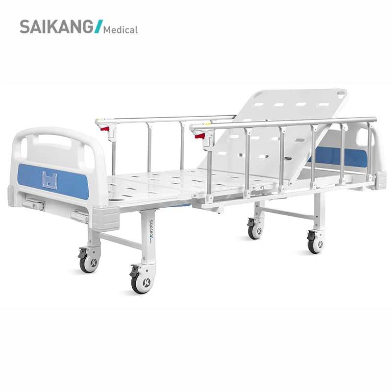 A2k SAIKANG 2 Function Folding Patient Medical Bed Second Metal 2 Crank Used Manual ICU Hospital Beds Price