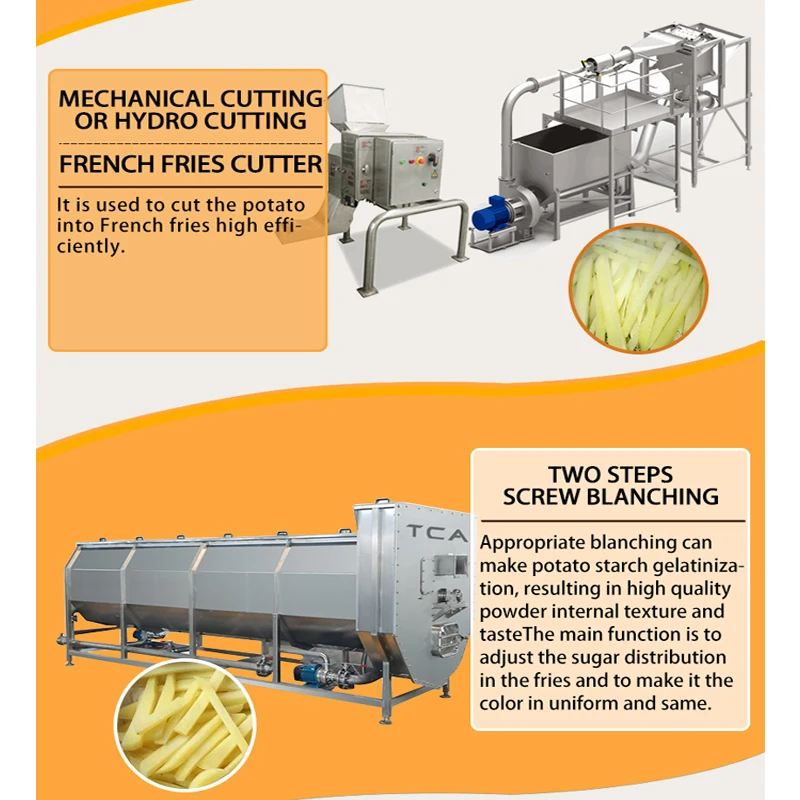 100-500kg/h potato machine frozen french fries machinery frozen fries machinery