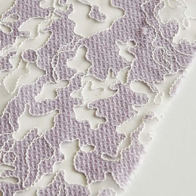 HA-17709 Customized color knitted net cloth and rope soft tulle mesh with cording embroidery fabric for dress