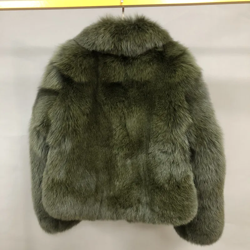 Custom Winter Warm Fur Jacket Men Luxury Fluffy Fur Parka Real Fox Mens Fur Collar Coats