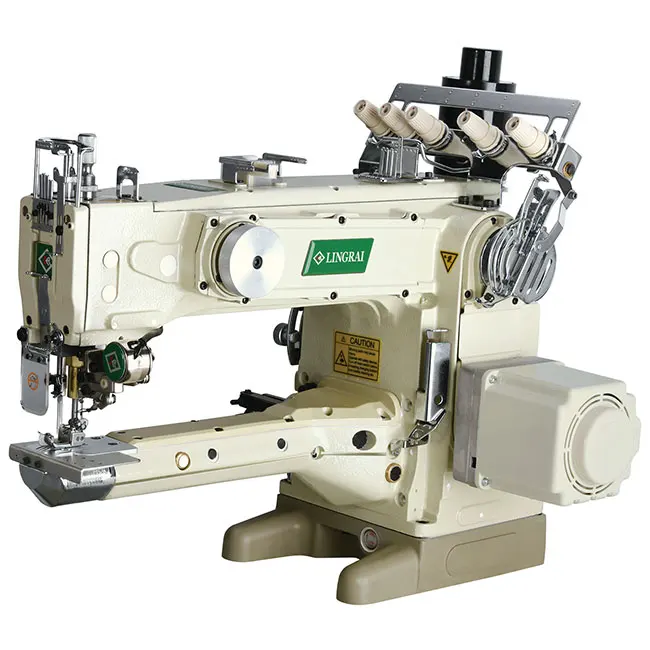 LR 1500DL-356/EWT длинная рукоятка с прямым приводом, 3-игольная 5-ниточная швейная машина с компактным серводвигателем
