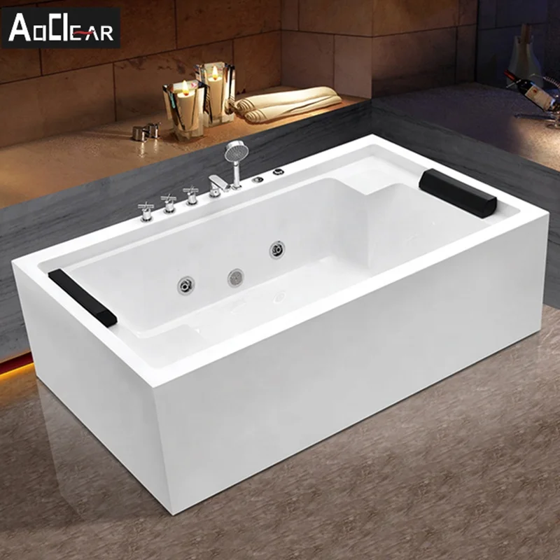 High quality whirlpool massage bathtub acrylic bath tub with jets and hand shower