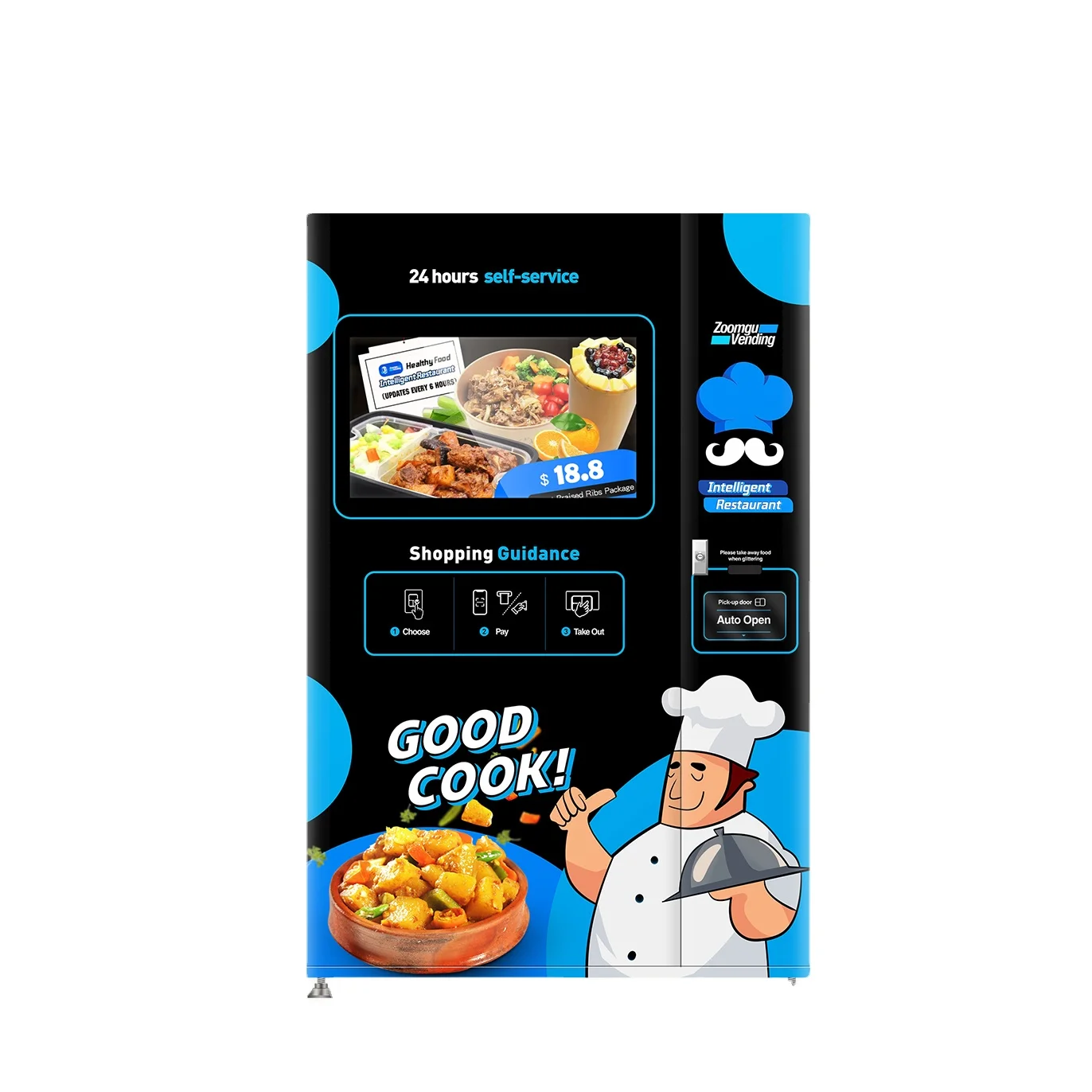 Zoomgu высококачественный торговый автомат большой емкости для горячего еды продажи