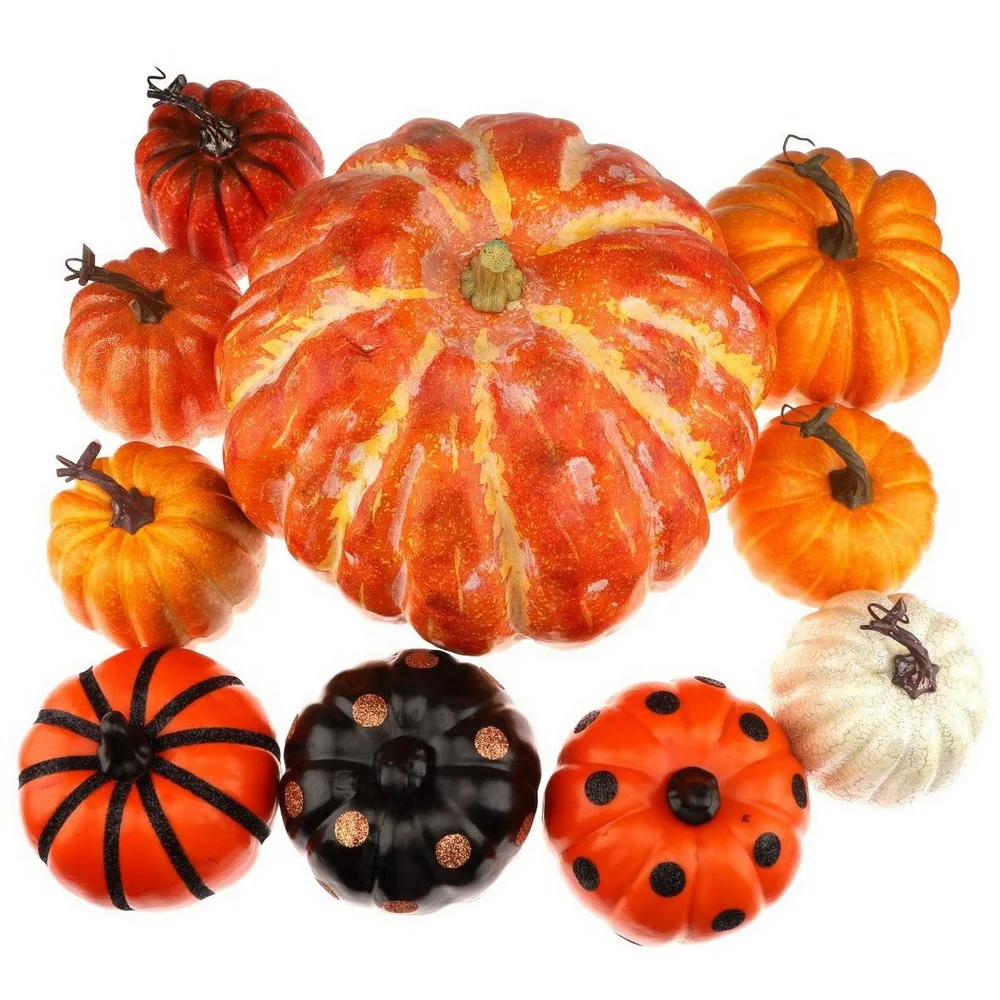 
Gresorth Fake Big Pumpkins Artificial Vegetable Food Model Lifelike for Fall Autumn Halloween Christmas Party Holiday Decoration 