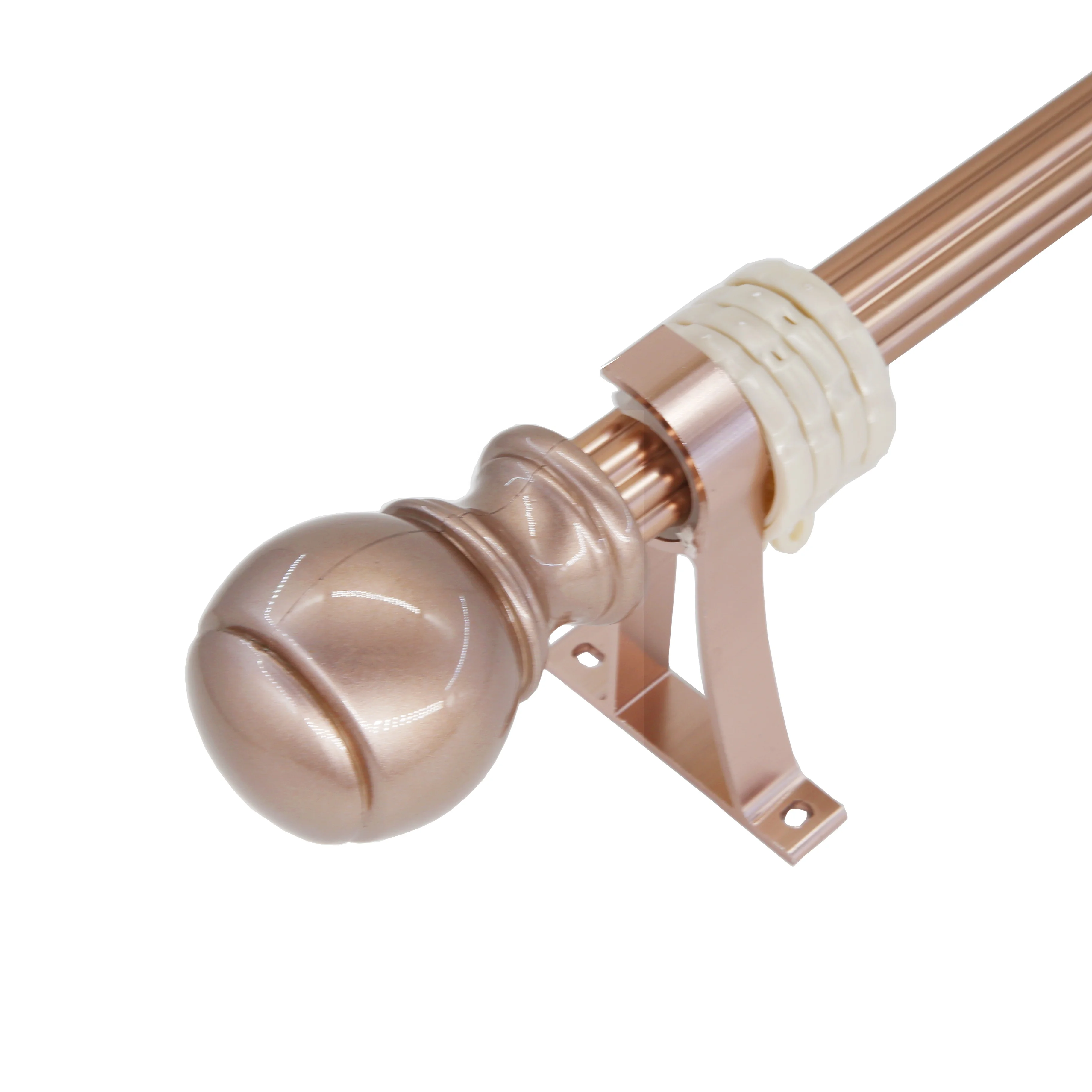 Aluminum Curtain Rod Sets Accessories Double Rod Brackets Nickel Champagne Embossed Round 28mm 32mm Pole Curtain Rod Wholesale