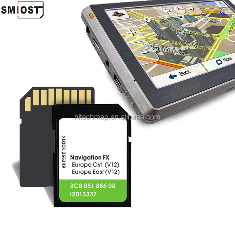 SMIOST Navigation Maps CID Car Memorial for Navig GPS SD Sat Nav Card for VW FX OST V12 Sharan Eos Europe