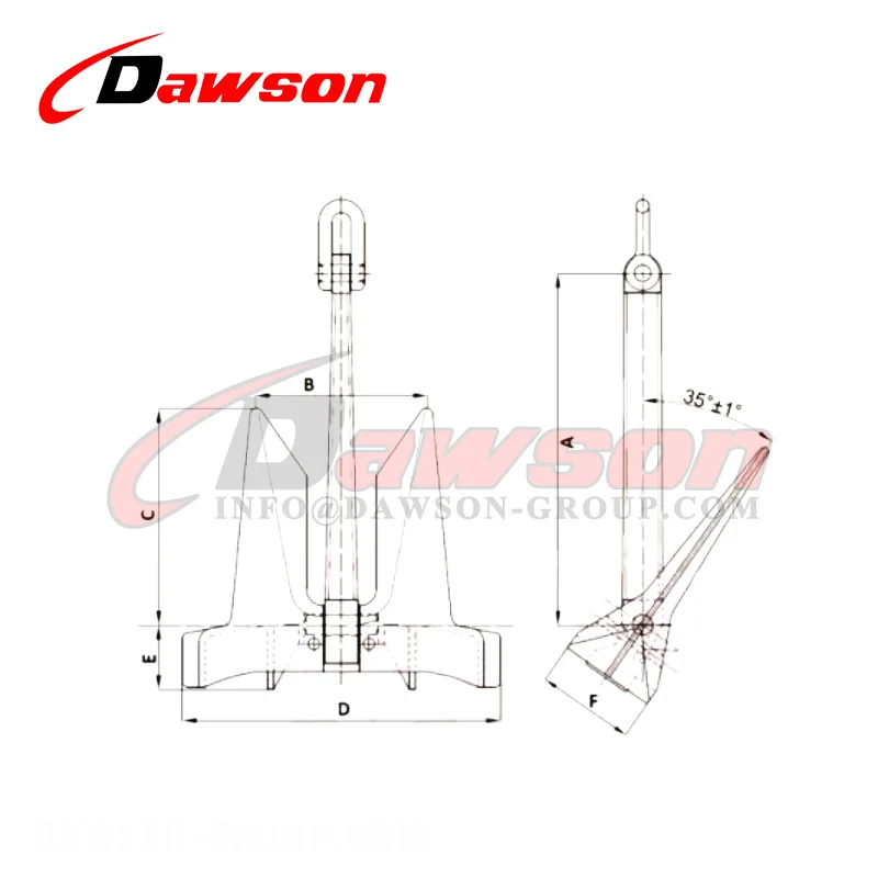 DAWSON Qingdao оснастка китайский завод AC-14 HHP беззапасный якорь/высокомощный якорь