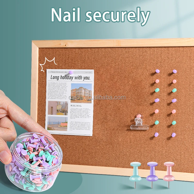 wholesale colored metal pin Office thumb map push pin for notice cork board 100pcs plastic box packing