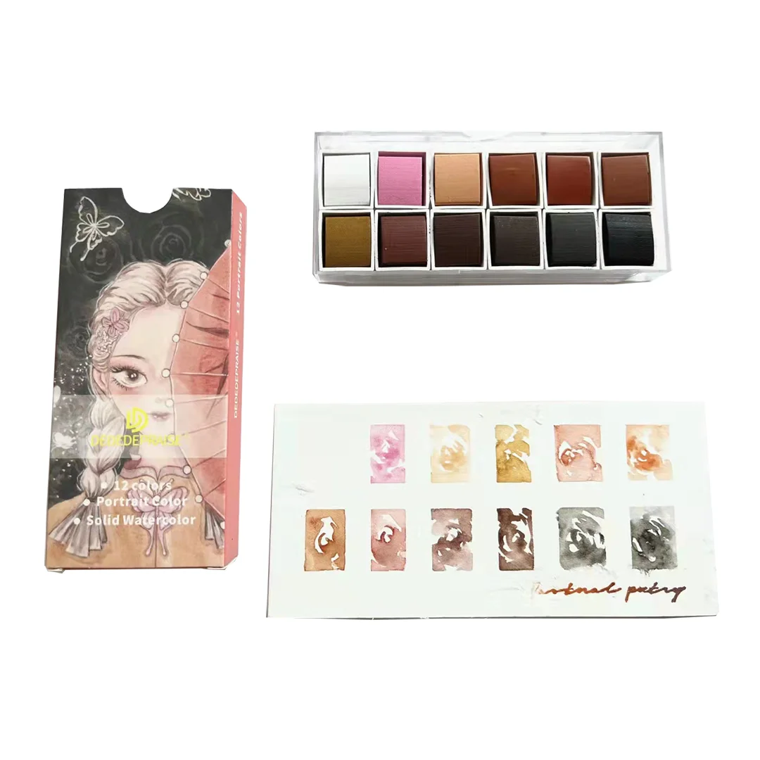 Цена по прейскуранту завода-изготовителя 12 видов цветов тон кожи Твердые акварельные краски для художника взрослые дети алмазов картина подарки