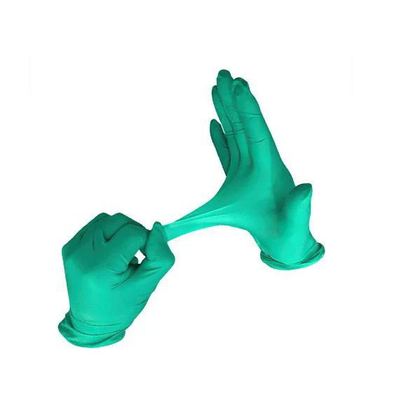 Manufacturer of waterproof industrial car repair gloves green disposable powder free nitrile gloves
