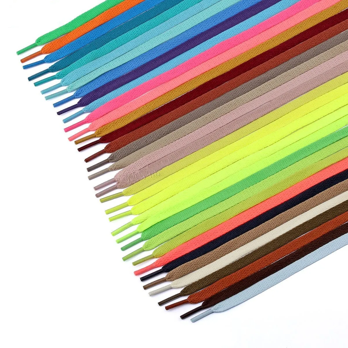 Polyester plain woven casual Shoes small white shoe LACES Colorful flat sneaker LACES