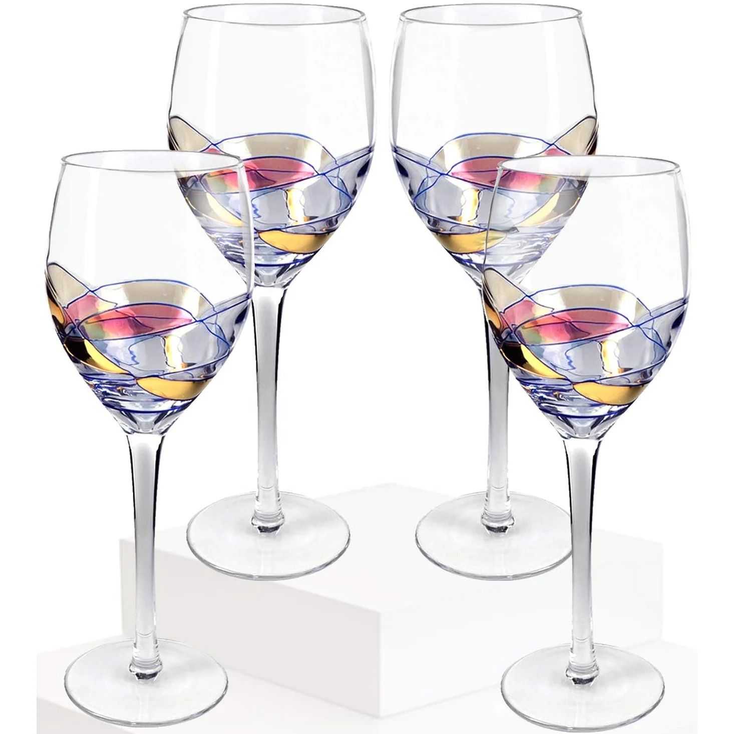 Exceptional Elegant Hand Blown Premium Goblet for White Wine and Champagne Crystal Clear Red Wine Glass