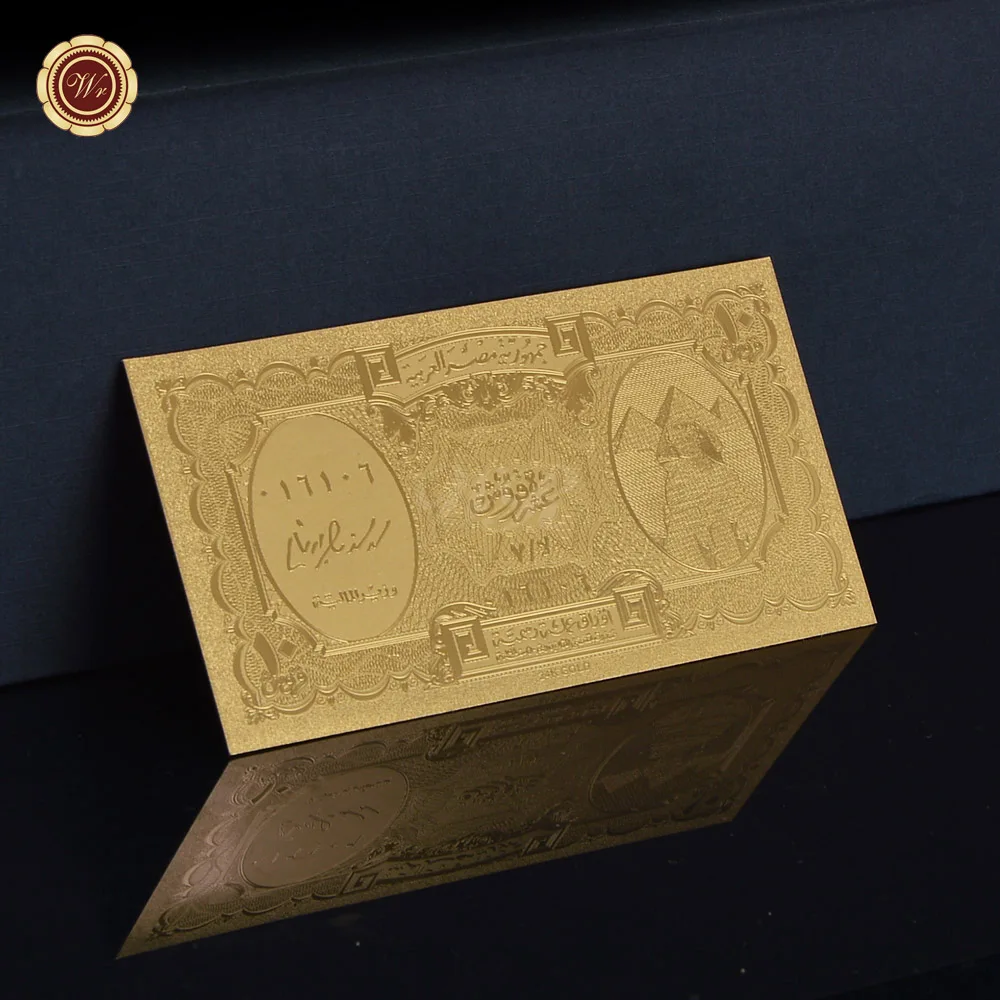 Wholesale Non-currency Collectible Egypt Arab Paper banknotes Bank Note Bills 24k Gold Banknote