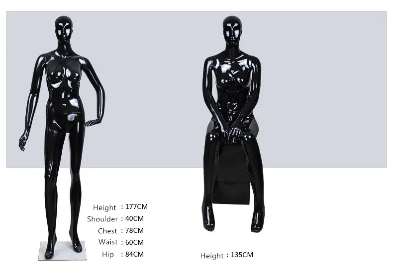 Fashion design full body mannequins female torso window display props black mannequin full body/