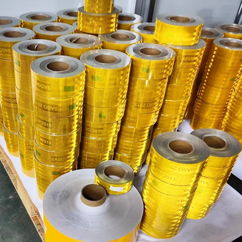 MANCAI Saso 2913 Truck Warning Metalized Micro Prismatic Reflective Sticker Tape Saso 2913  Reflective Tape