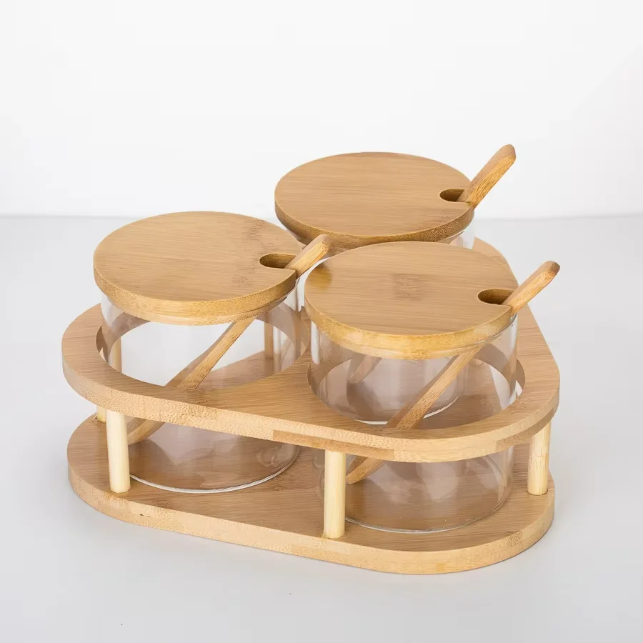 Набор для приправ из 3 предметов кухни набор стеклянных специй с крышкой контейнеры еды