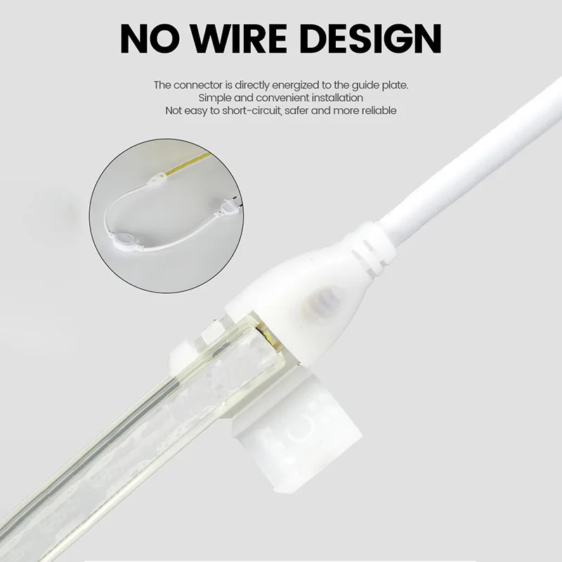 220V 2835 240D Flexible Strip Lighting IP67 Outdoor Waterproof For The Hotel Plaza Mall Library House Decoration