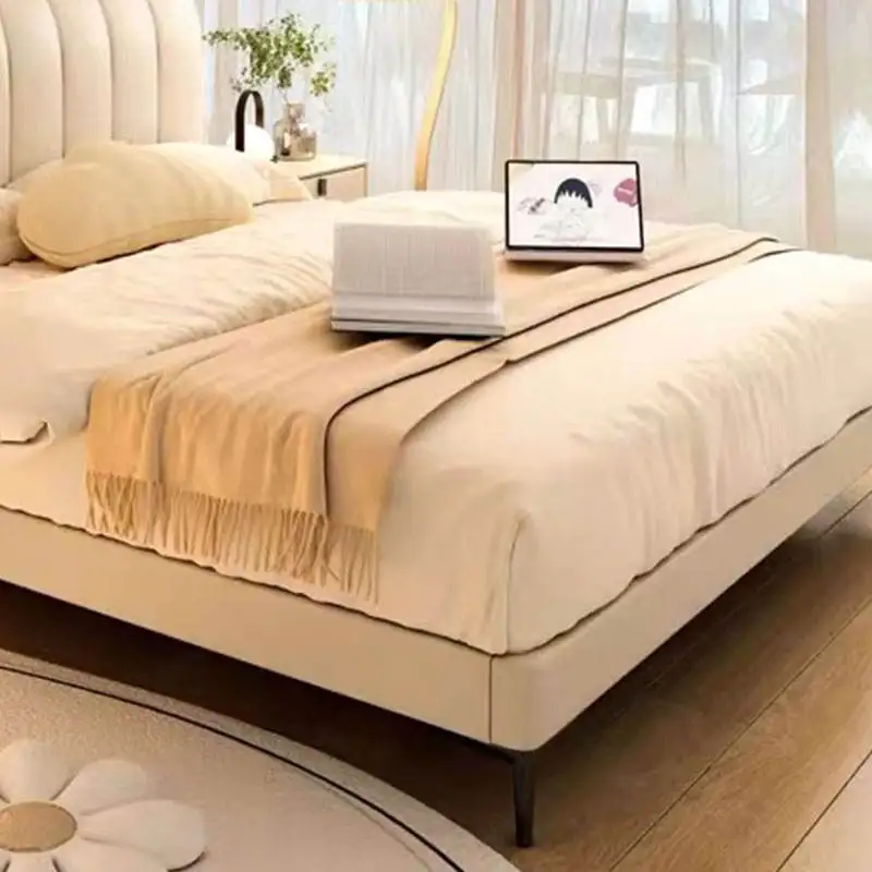 Popular Product King Size Bed Hotel Luxury Bedroom Furniture Leather 1.8M Double Single Floating Loft Up-Holstered Beds