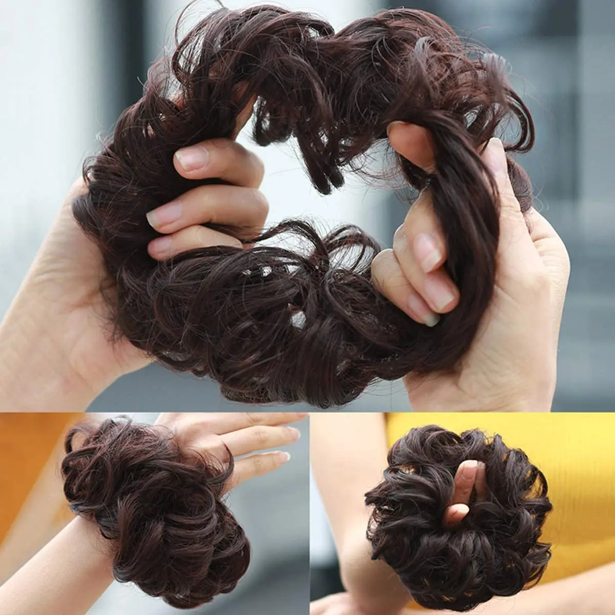 Chignon Messy Bun Hair Piece Thick Updo Scrunchies Synthetic Hair Extensions Ponytail Hair Wig Hairpiece